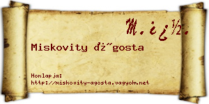 Miskovity Ágosta névjegykártya